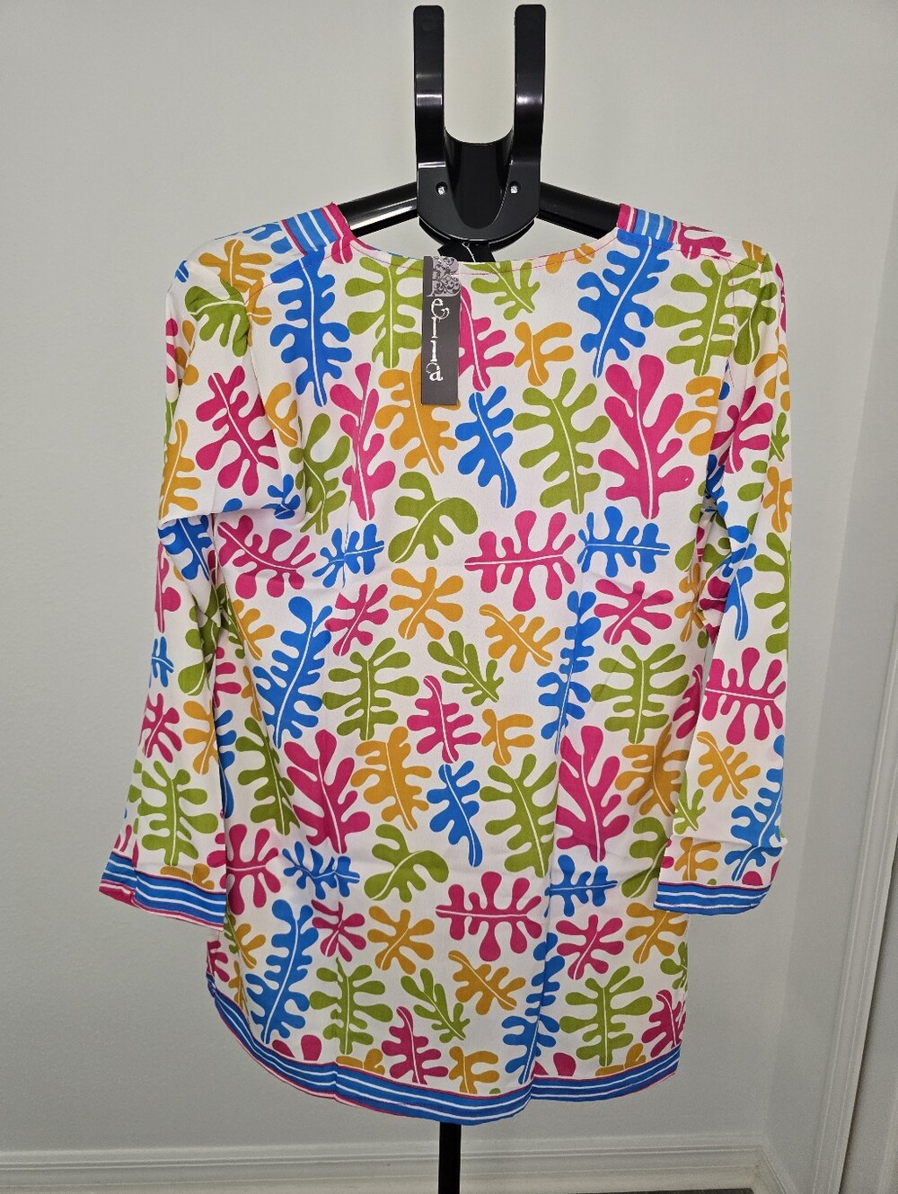 Women’s Colorful Swimwear Cover Up Beach Tunic Long Sleeve Floral Print